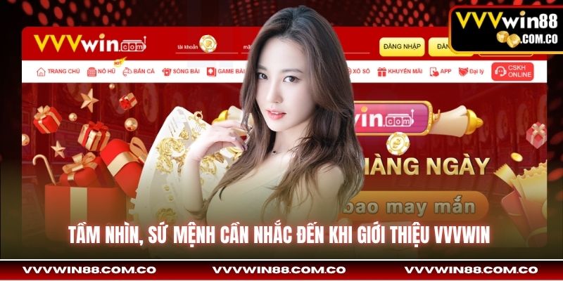 Tầm nhìn, sứ mệnh cần nhắc đến khi giới thiệu VVVWin